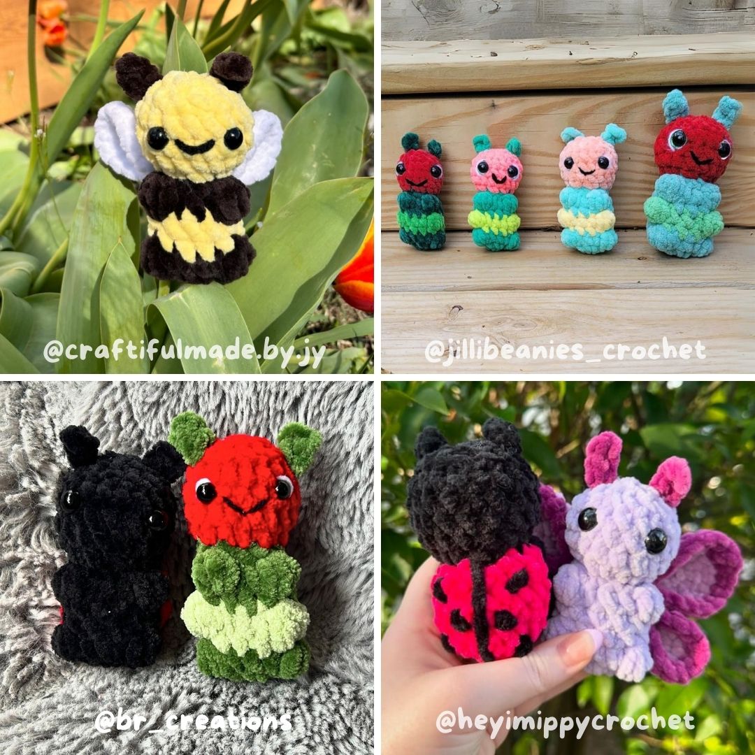 Crochet PATTERN: Insect Smols - NO SEW (English)
