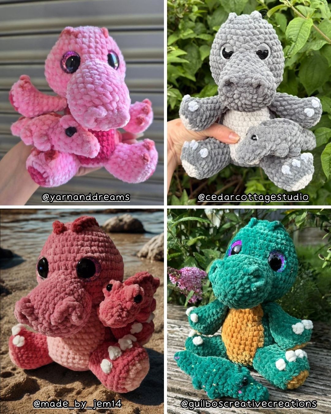 Crochet PATTERN: Rebecca the Mama Crocodile & Baby (English)