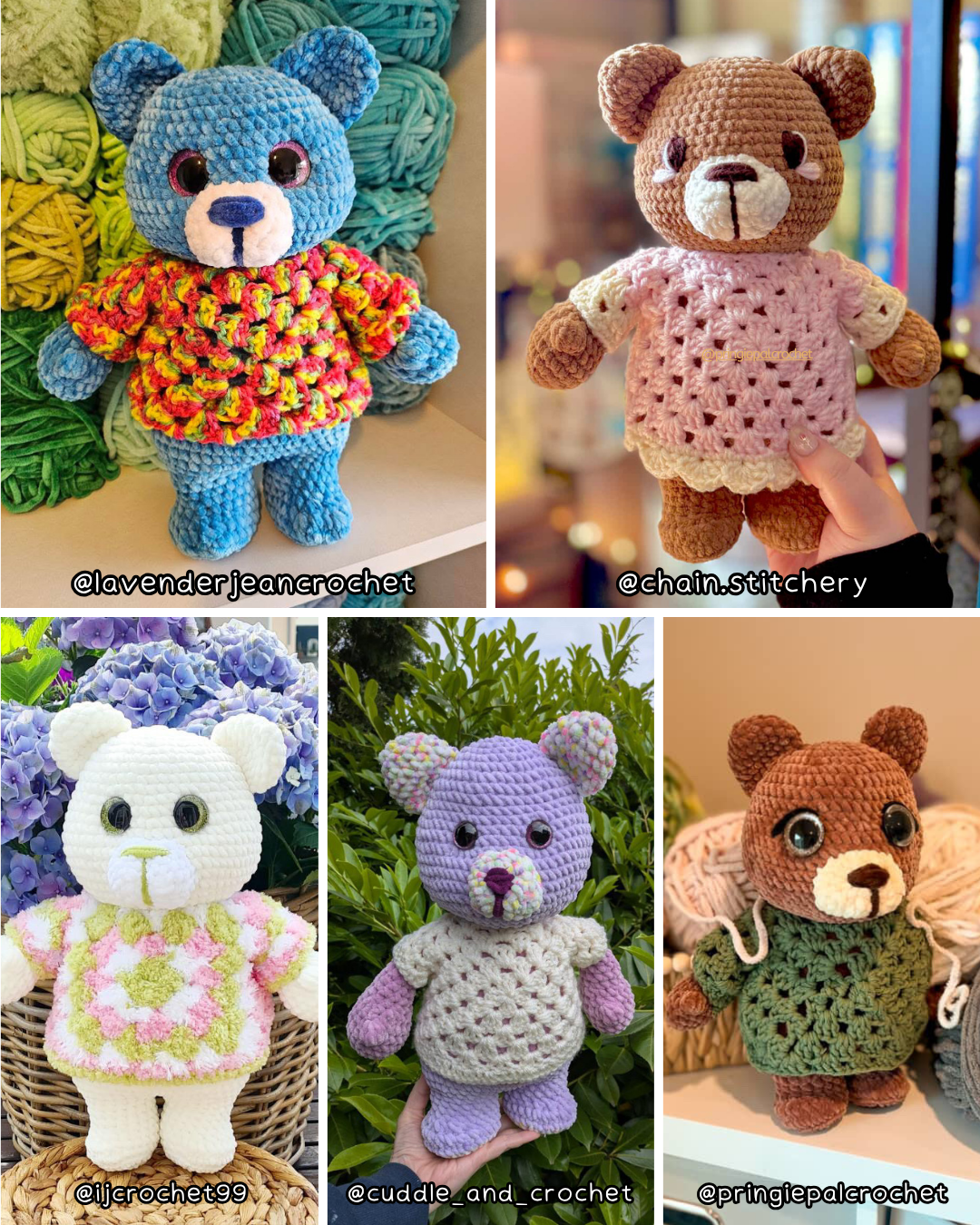 Crochet PATTERN: Bernard the Teddy Bear (English)