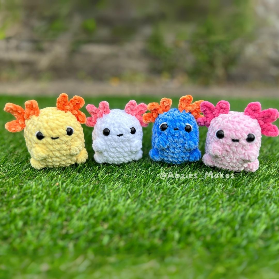 Crochet PATTERN: Squish Axolotl, NO SEW (English)