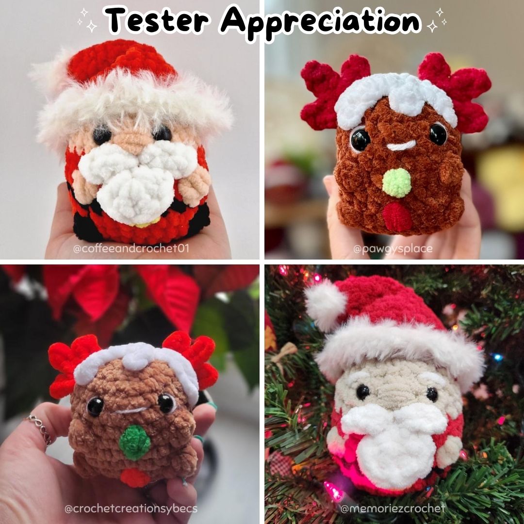 Crochet PATTERNS: ALL 6 Christmas Squishes Bundle (English)