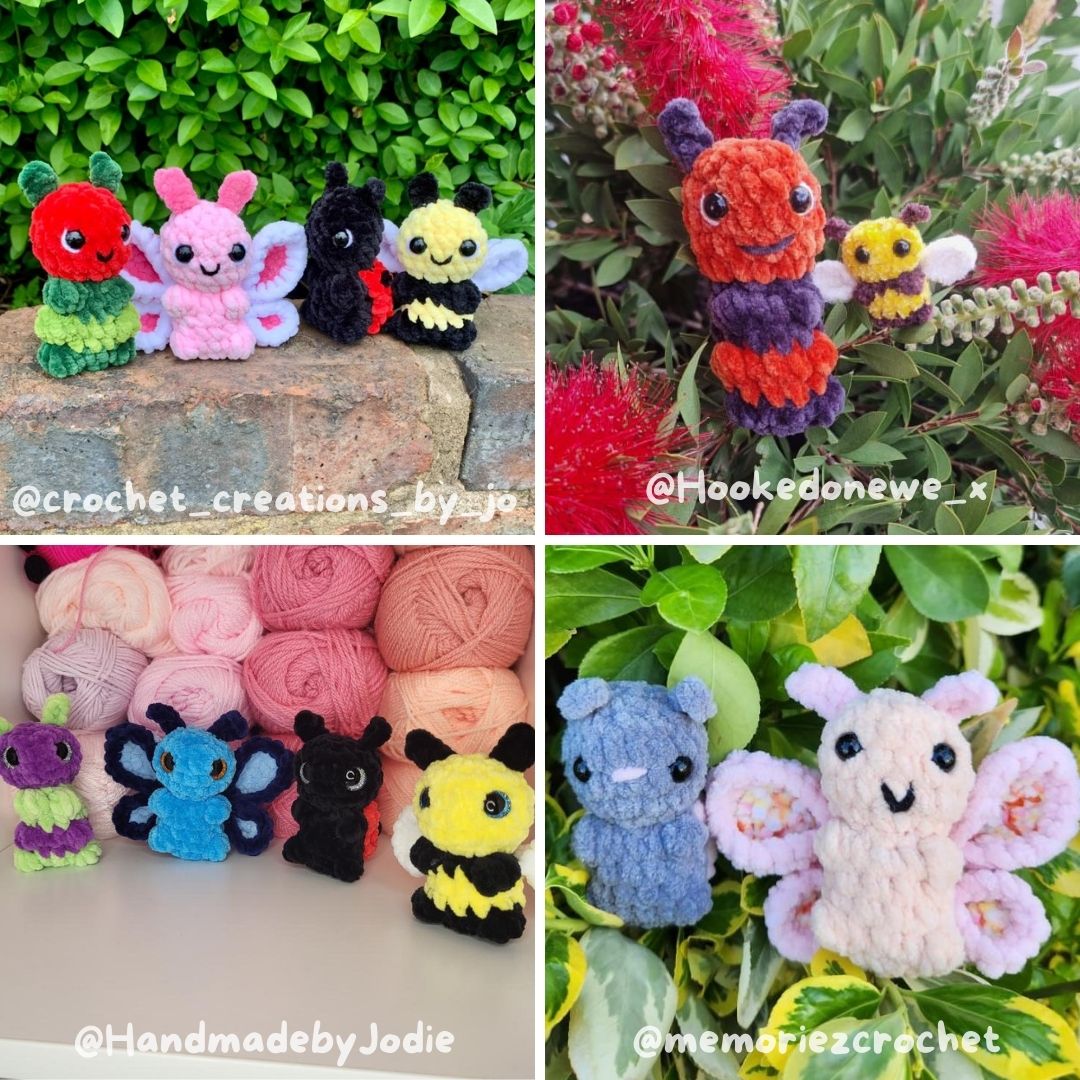 Crochet PATTERN: Insect Smols - NO SEW (English)