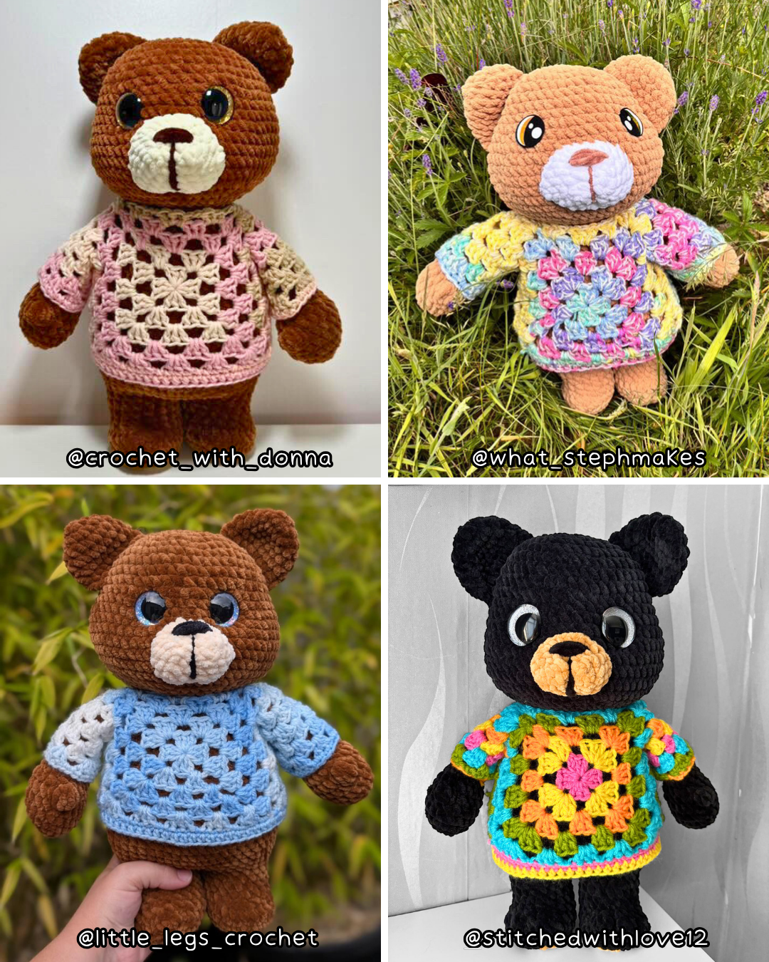 Crochet PATTERN: Bernard the Teddy Bear (English)
