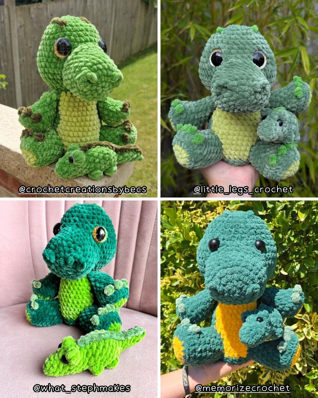 Crochet PATTERN: Rebecca the Mama Crocodile & Baby (English)