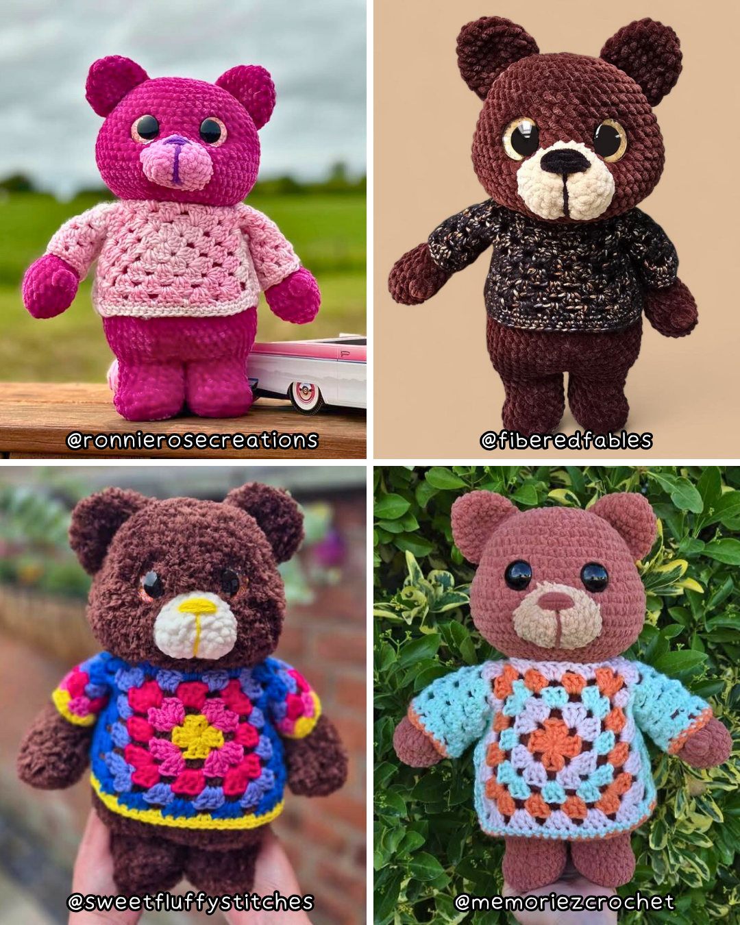 Crochet PATTERN: Bernard the Teddy Bear (English)