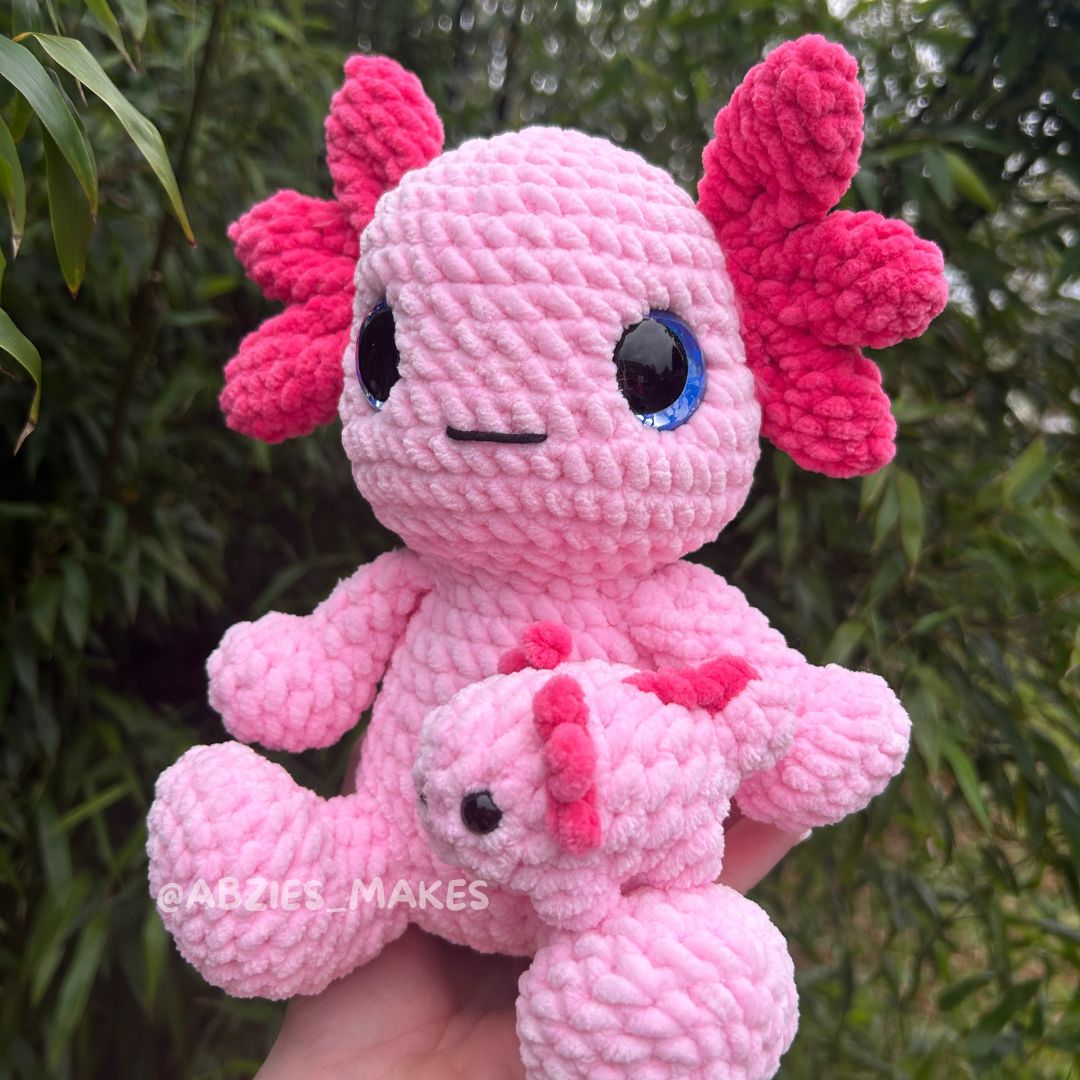 Crochet PATTERN: Axolotl Family, LOW SEW (English)