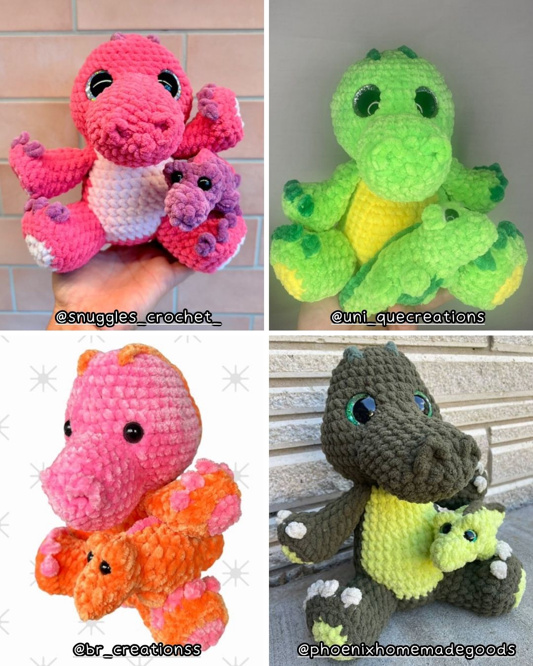 Crochet PATTERN: Rebecca the Mama Crocodile & Baby (English)