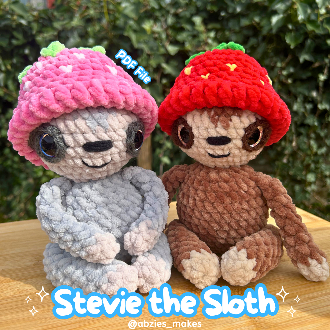 Crochet PATTERN: Stevie the Sloth, NO SEW (English)