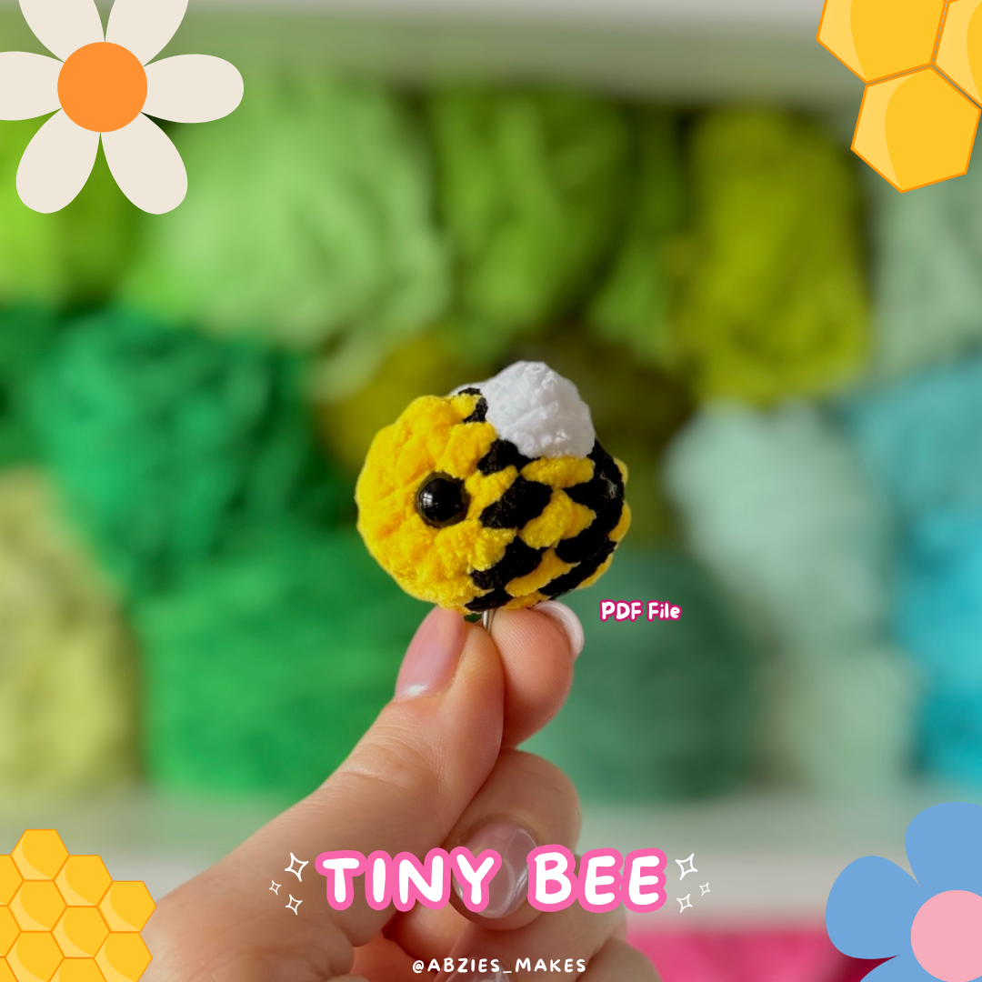 Crochet PATTERN: Tiny Bee, NO SEW (English)