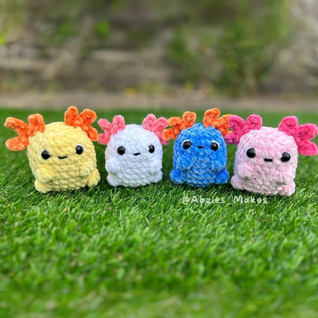 FREE Crochet PATTERN: Squish Axolotl, NO SEW (English)