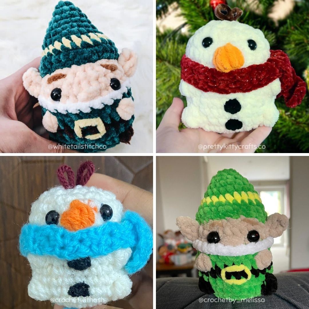 Crochet PATTERNS: ALL 6 Christmas Squishes Bundle (English)