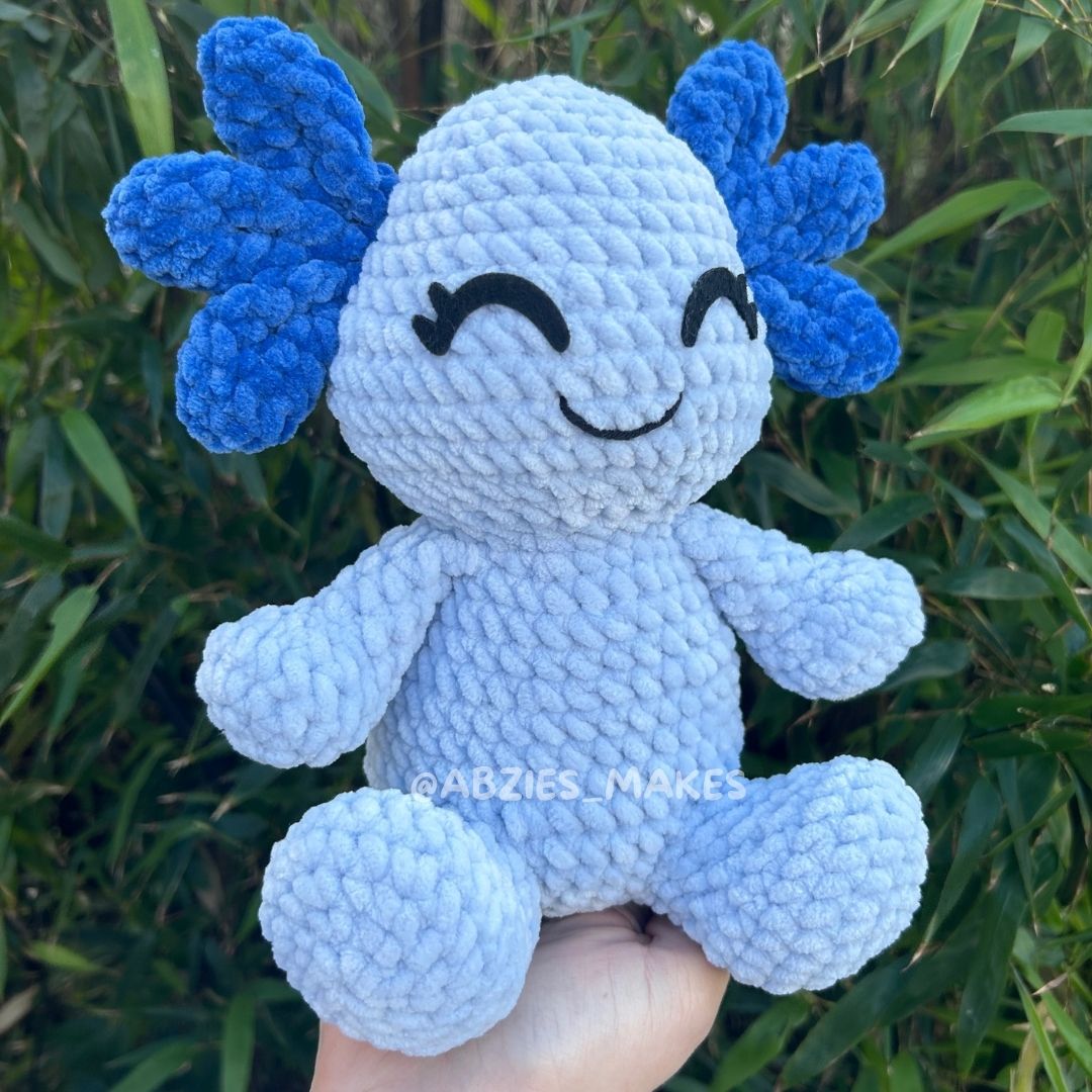 Crochet PATTERN: Axolotl Family, LOW SEW (English)