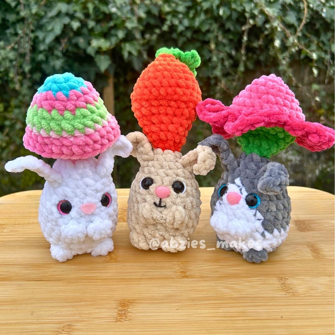 Crochet PATTERN: Spring Bunny Pop, NO SEW (English)