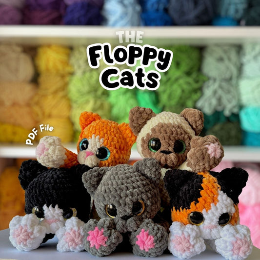 Crochet PATTERN: The Floppy Cats 5-in-1 (English)