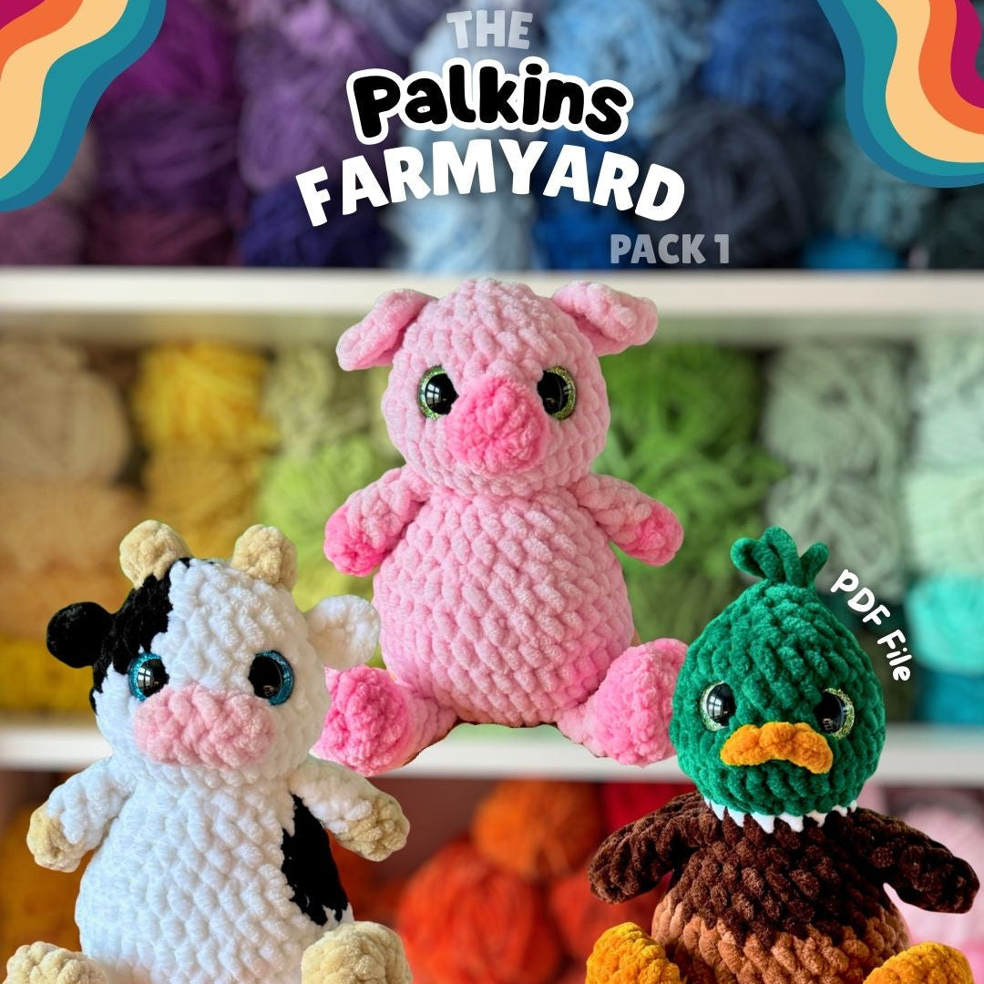 Crochet PATTERN: Farmyard Palkins  Pack 1 (English)