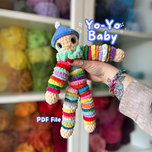 Crochet PATTERN: Yo-Yo Baby, LOW SEW (English)